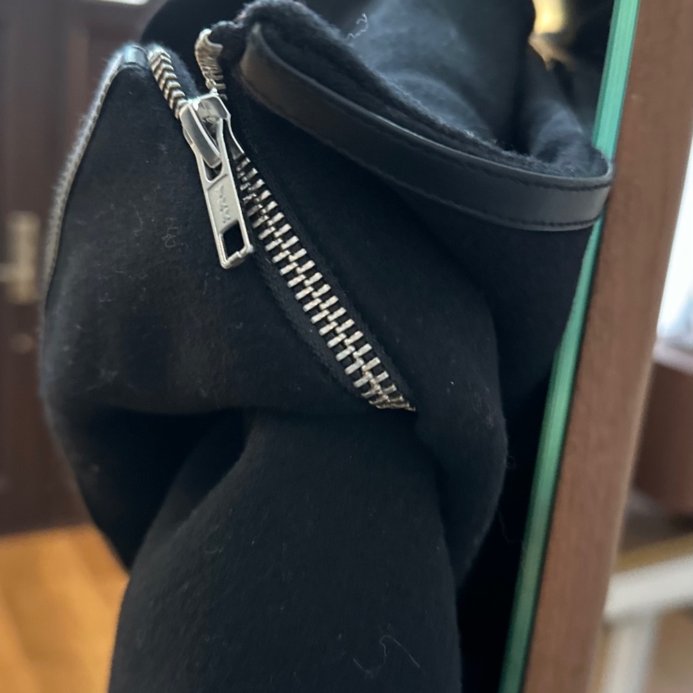 Mackage wool coat with leather trim